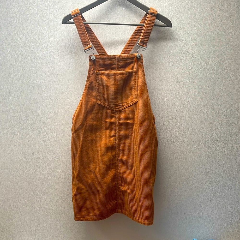 Denim Co. Rust Corduroy Overall Dress - Size 6